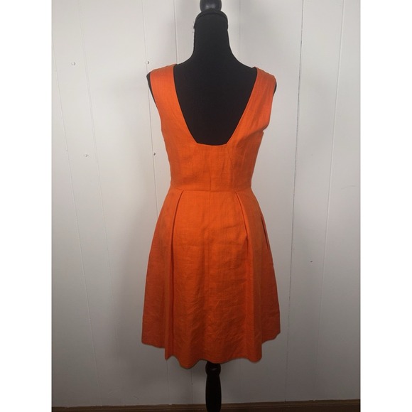 Kate Spade New York Orange Linen Shine Fit & Flare Mini Blue w Pockets - 6 - Picture 4 of 12